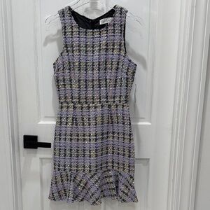 Plaid Tweed Sleeveless Dress